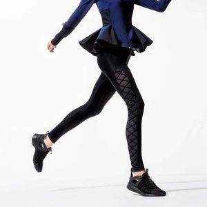 Jonathan Simkhai x Carbon38 Black Lace-up Leggings - Medium